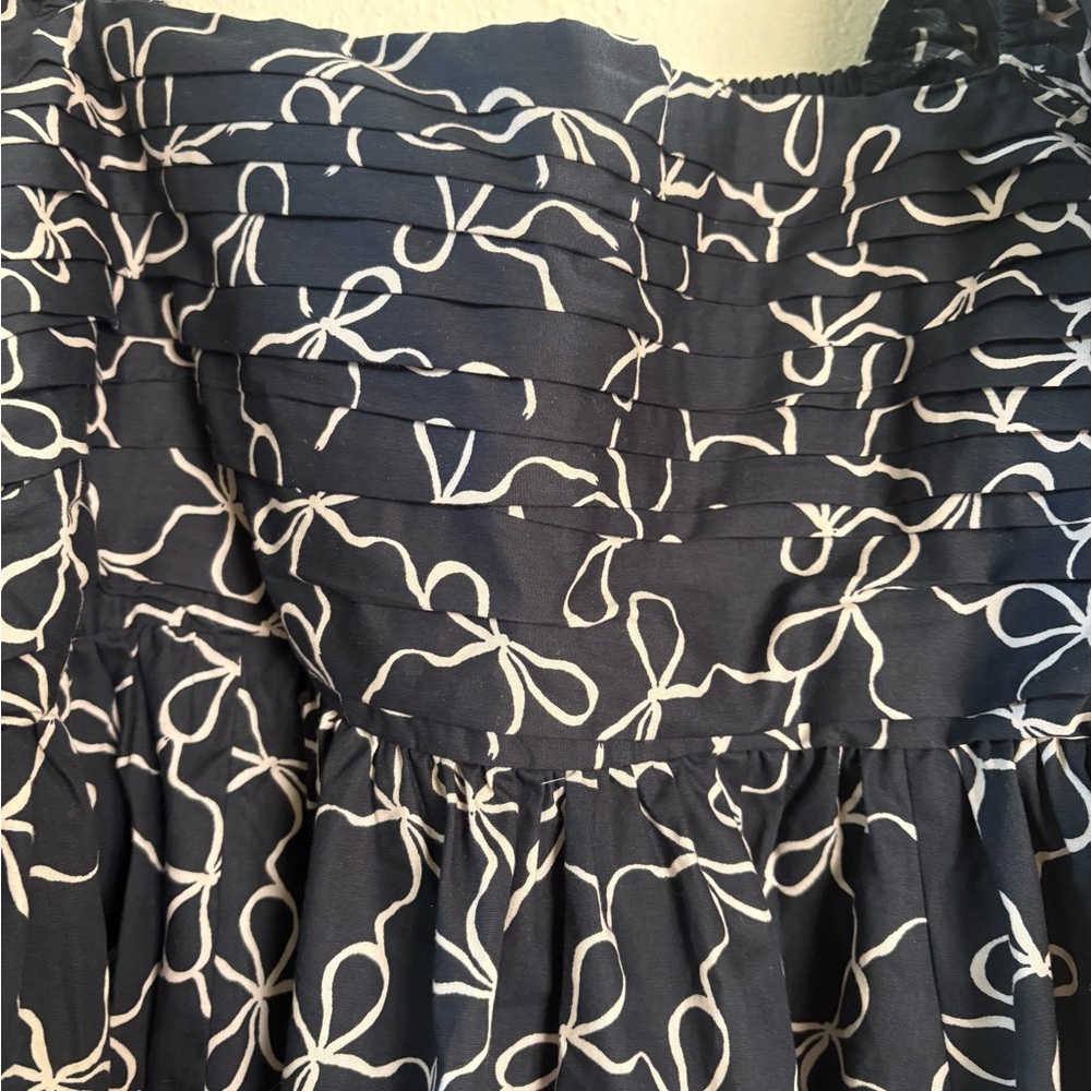 Abercrombie & Fitch Black Puff Sleeve Mini Dress with White Loop Print - Picture 3 of 7